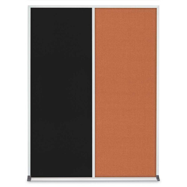Double Door Radius Corkboard, 48"X36", B, UV8003-BRONZE-FORBO